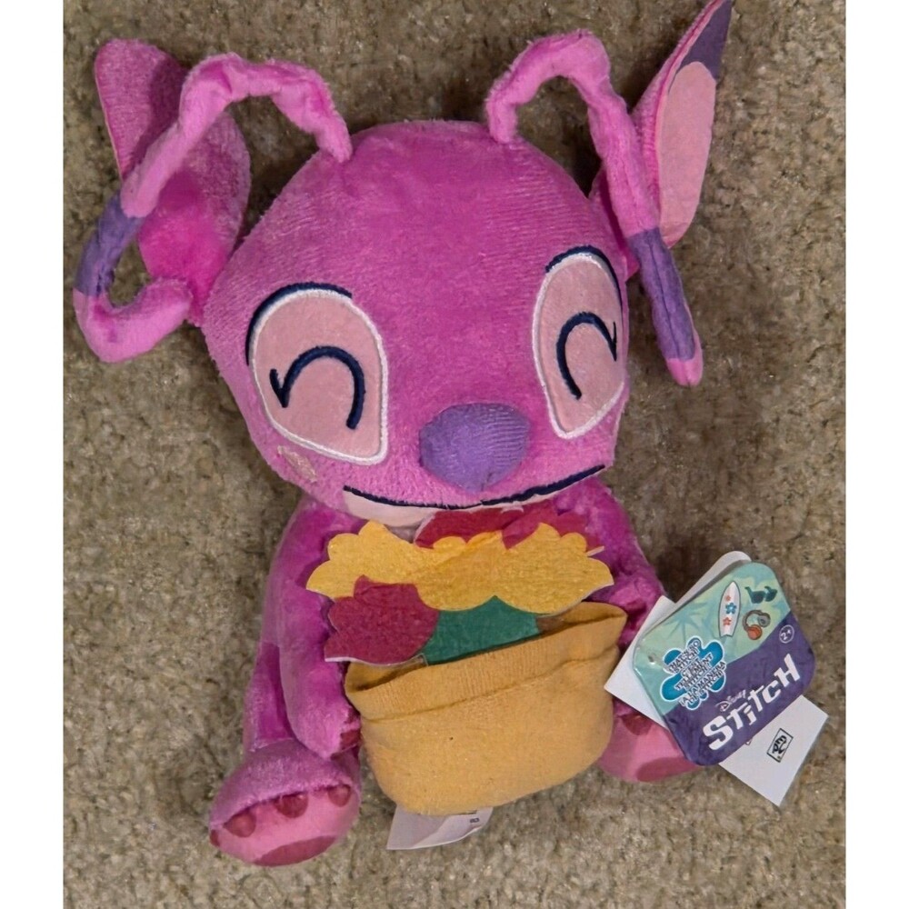 Disney Stitch Movie That's So Stitch ANGEL with FLOWERPOT PLUSH 7" New +Tag
